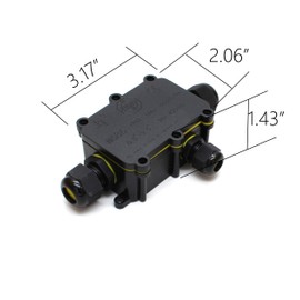 Smartsails 2pcs Waterproof Outdoor External 3 Way IP68 Electrical Junction Box Underground Cable Line Wires Power Cord Connector Protection