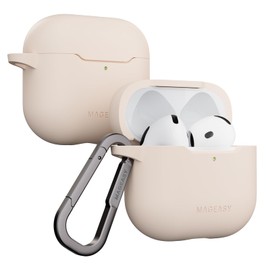 MAGEASY Designed for AirPods 4 Case - Shockproof Protective Case for AirPods 4, Stain-Resistant, Smooth & Skin-Friendly, Support Wireless Charging - Skin (Shell Pink)