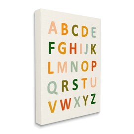 Stupell Industries ABC Letter Chart Soft Terracotta Earth Tone Alphabet, Designed by Victoria Borges Canvas Wall Art, 16 x 20, Multi-Color