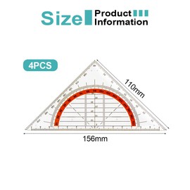 OUDQFCJ Geometrie Dreieck, 4 Stück Geodreieck aus Kunststof Flexibles Geodreieck Geodreieck zum Kreise Zeichnen, Geeignet für Studenten Büro Designer Malerei