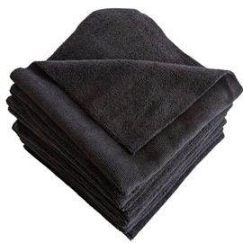 THE HOUSE OF RAGS - The Dirty Boy - Edgeless Microfiber Towels, 16x16, Car Detailing Exterior and Interior, Tires, Trim, 300GSM Premium Korean Pearl Weave, Black (10 Pack)