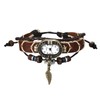JewelryWe Womens Leather Wristwatch Multi-Layer Bohemia Bracelet Watch Classic Weave