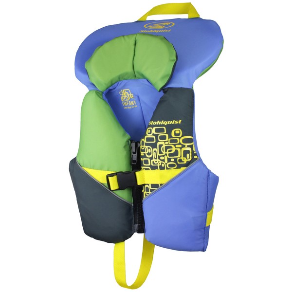 Stohlquist Toddler Life Jacket Coast Guard Approved Life Vest for Infants-Blue/Green-Infant
