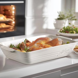 Casserole Dishes for Oven, Casserole Dish,9x13 Baking Dish with Handles Deep and Large Capacity,Cooking Dishes for Casseroles Lasagnas Roasted Vegetables Great Kitchen Gifts, White