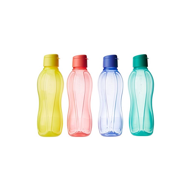 Tupperware Fliptop 1 Liter Bottle, Set Of 4, Multicolor