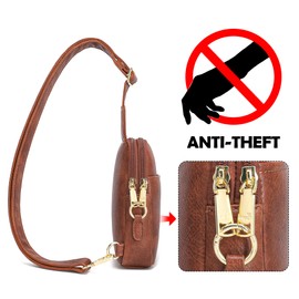 Haytijoe Small Crossbody Sling Bag for Women Travel Purses Anti Theft Cross Body Bag for Woman Fanny Packs(Brown Anti-theft)