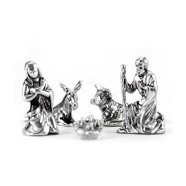 OVUNQUE PROTEGGIMI Holy Family Metal Nativity Figures for Christmas Decoration, Mini Nativity Scene for Crafts, Miniature Nativity Scene for Christmas Decoration, Made in Italy (3 cm)
