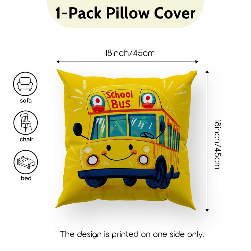 Cirzone School Bus Driver Gifts -18x18Inch Throw Pillow Cover Best