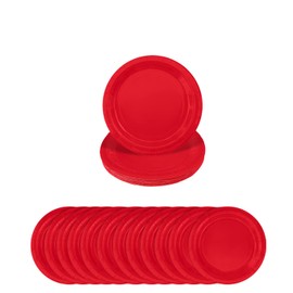 Aisszhao 16pcs Red Paper Plates 7 Inch Solid Color Paper Plates,Disposable Paper Plates Tableware Birthday Decorations Plates for Him,Her,Men,Women,Adults Tea Party,Paper Plates for Kids Party