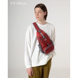 WATERFLY Packable Small Crossbody Sling Backpack Shoulder Chest Bag Daypack for Hiking Traveling - Red