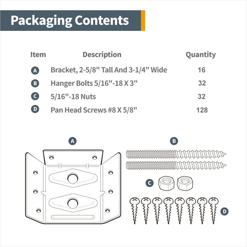 POWERTEC Surface Mount Corner Brackets 16PK w/Mounting Hardware, Corner Braces