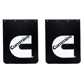 Cumins Diesel 24" x 30" x 3/16" Thick Rubber Black Semi Truck Mud Flaps-Set of 2