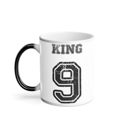 Thermoreagierende Tasse Magische Tasse – Trikot Nummer King 9 Fußball Sport Basketball – 325 ml