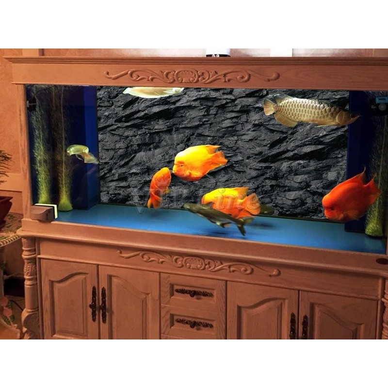 VIP. LINE 3D Effect Black Stone Texture Aquarium Background Poster