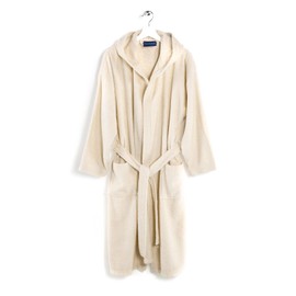Minorca Bathrobe for Men and Women, 100% Cotton, with Hood, 400 g/m², Absorbent, Comfortable, Durable, Easy to Wash and Dry. Model: Minorca, XL, Vanilla