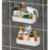 Fineget Plastic Shower Caddy Adhesive Wall Shower Shelves for Bathroom