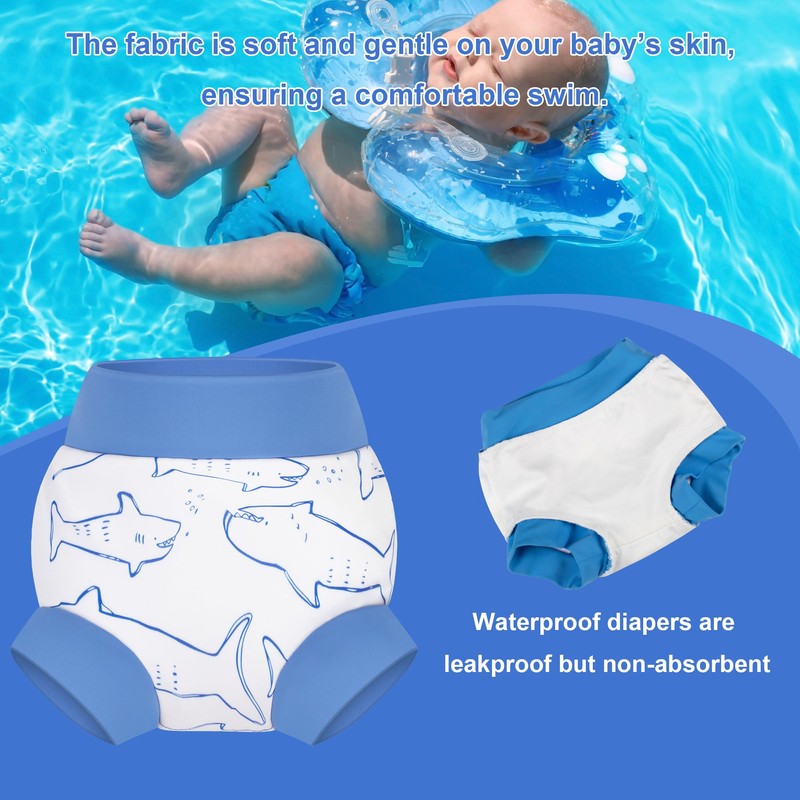 BIG ELEPHANT Reusable Baby Swim Diapers - 3 Pack for