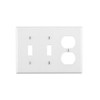Leviton 3-Gang 2-Toggle 1-Duplex Device Combination Wallplate, Standard Size, Thermoset,