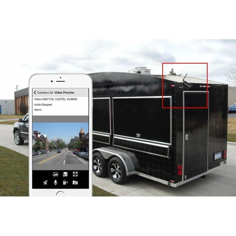 NUNET 720p Portable Camera Magnetic Base Battery Powered WirelessFor RV/Trailer/Tru