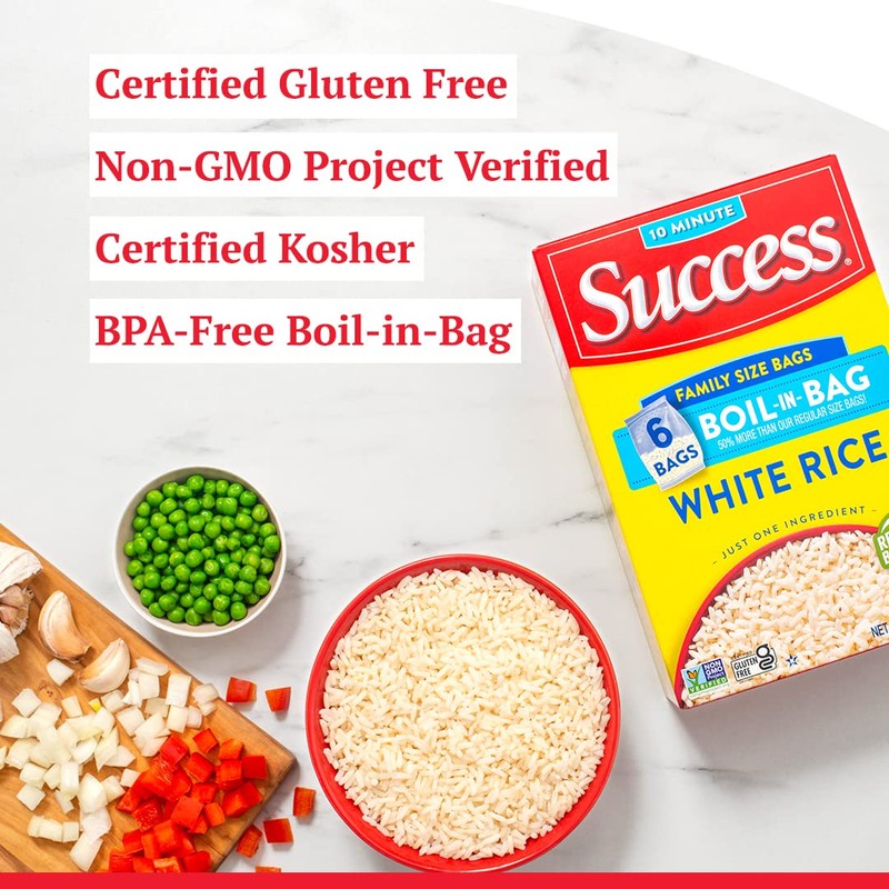 Success Boil-in-Bag Rice, White Rice, Quick and Easy Rice Meals,