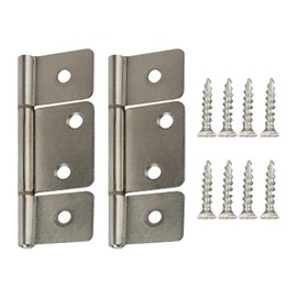 Screw Man Three Leaf Non-Mortised Hinge for Mobile Home & RV Interior Bifold Door Hinges Silver 2 Pack Door Hinges with Screws
