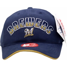 American Needle Milwaukee Brewers Youth Hat Adjustable Strap Arched Logo 11750