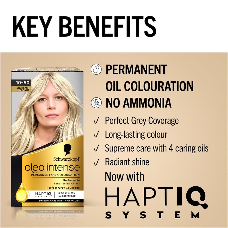 Schwarzkopf Oleo Intense Permanent Oil Colour 10-50 Light Ash Blonde