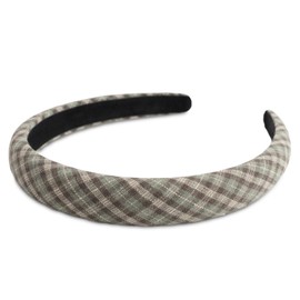 SXQLYH Headband Padded Checked Fabric Headband - Padded Women's Hair Accessories Fabric Hair Band Headbands Wide Padded Headband for Women Girls (Green, 2.2 cm)