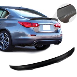 BDBO Rear Spoiler Wings for Infiniti Q50 2014 2015 2016 2017 2018 2019 2020 2021 Trunk Spoiler Wing Trunk Tail Rear Trunk Lid,Carbon Fiber Style Performance - PSM Style
