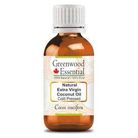 Greenwood Essential Pure Natural Extra Virgin Coconut Oil (Cocos Nucifera) Natural Therapeutic Quality Cold Pressed 5 ml (0.16 oz)