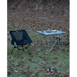 iClimb Ultralight Compact Camping Folding Table with Carry Bag (Reinforced Silver - XL)