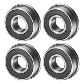 M METERXITY 4-Pack FR6-2RS Flanged Ball Bearing, 3/8" x 7/8" x 2/7" Double Rubber Seal Chrome (GCr15) Steel Deep Groove Ball Bearings for Wheelbarrow/Printer/Fax Machines/Power Tools