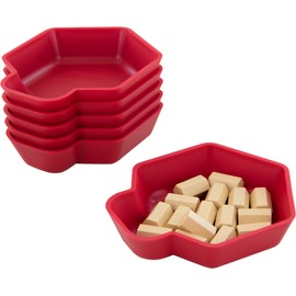 Feldherr SHELL value pack - 6 single-colored token trays for board game accessories, tokens, meeples and other small items, Color:Cherry Red