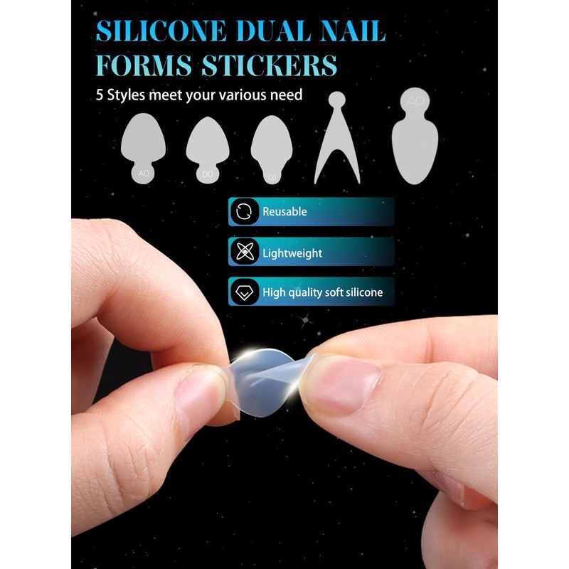 EBANKU 144PCS Poly Gel Nail Forms, Dual Forms for Polygel