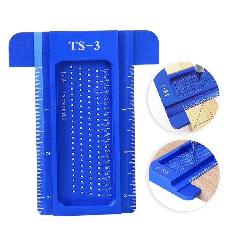 TS-3 Aluminum Alloy Ruler Woodworking Measuring Tool Mini Scriber Hardware