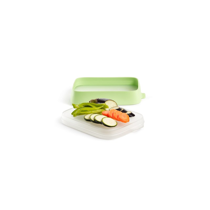 Lékué Set Seal Trays, wiederverwendbares Aufbewahrungsbehälter, 2 Stück, grün, 22x15x5