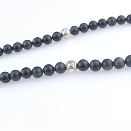 beirunde Tasbih Tesbih Islamic 99 Prayer Beads, Muslim Islam Subha Sebha Worry Beads, Misbaha Masbaha Tasbeeh Sibha Beads, Allah Mohammed Ramadan Rosary, Blue Tigers Eye Stone Beads with Tassel, 99