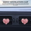 4PCS Heart-Shaped Car Vent Clips with Rhinestone, Automotive Air Fresheners