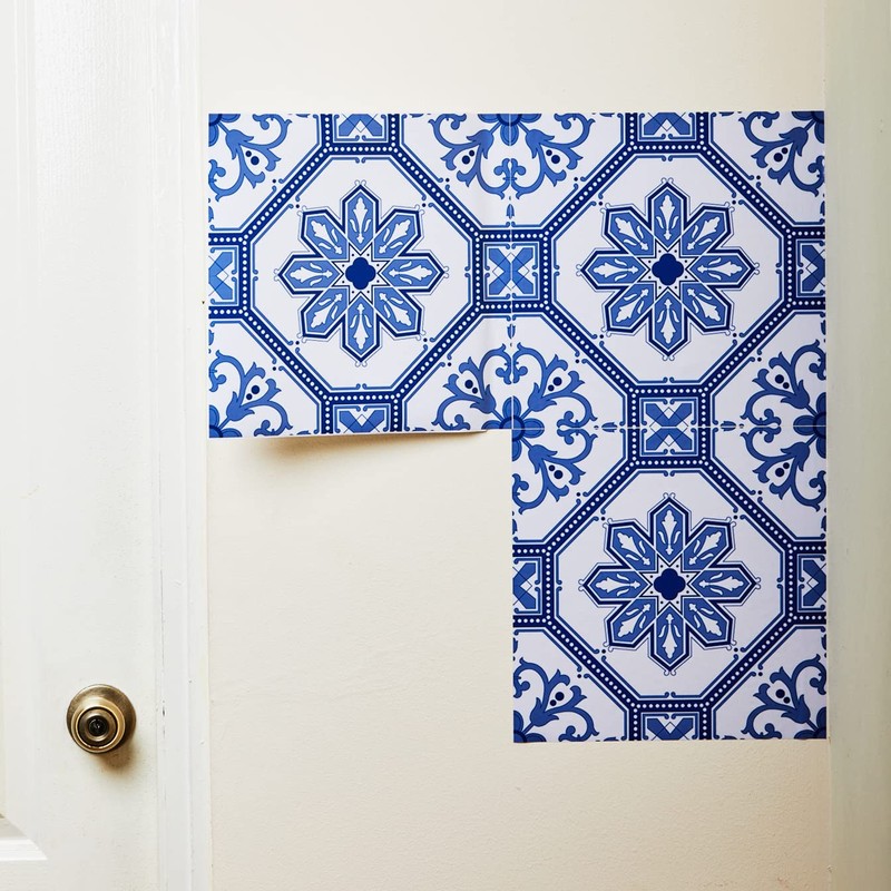 Poromoro Portuguese Spanish Azulejo Tile Stickers Peel and Stick Kitchen