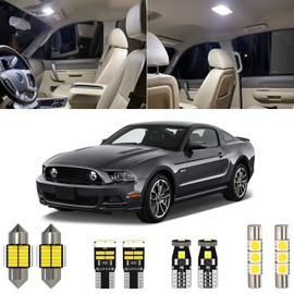Xpismii 7 Piece 6000K White Interior LED Light Kit Package Compatible with Ford Mustang 2010 2011 2012 2013 2014, with Placement Diagram and Install Tool