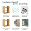 5-10mm No-Drill Glass Door Hinges,Zinc 90 Degree Heavy Duty Alloy