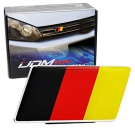 iJDMTOY Set of Germany Flag Emblem Grille Badge, Compatible with European Car Front Grill/Bumper Decoration
