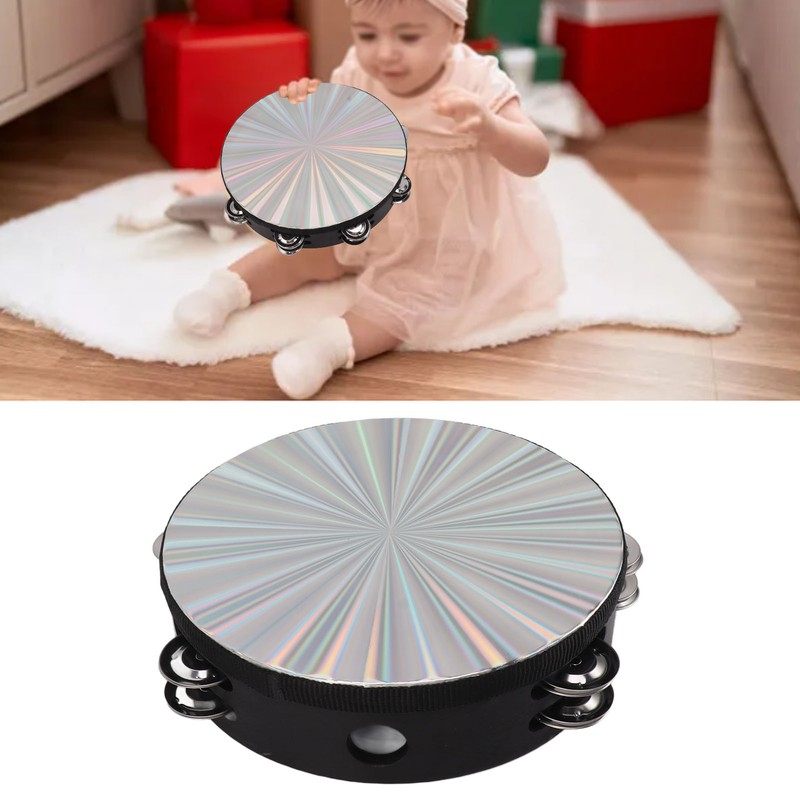 Tambourine Double Row Jingles Drum Metal Bell Handheld Drum Kids