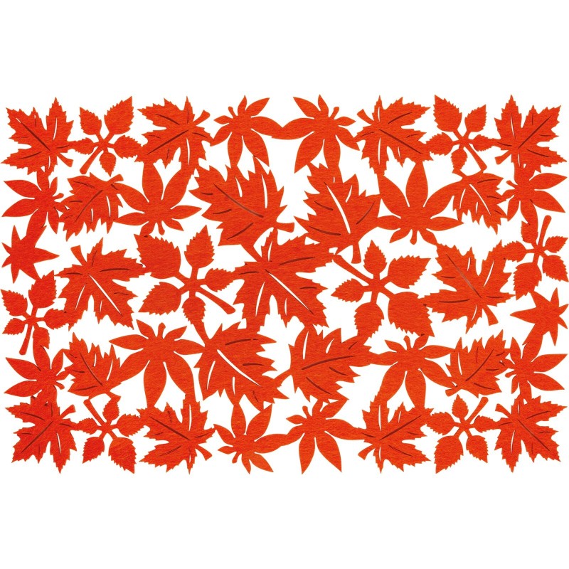 Primitives by Kathy Felt Table Placemat - Orange Fall Leaves