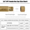 Sutekus Pipe Fitting Cap NPT Female Pipe Brass Fitting Hex