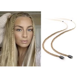 2 x Clip-In Hair Extension Highlights Streaks, Colourful Hair Highlights (Two Tone Blonde - On A Clip)