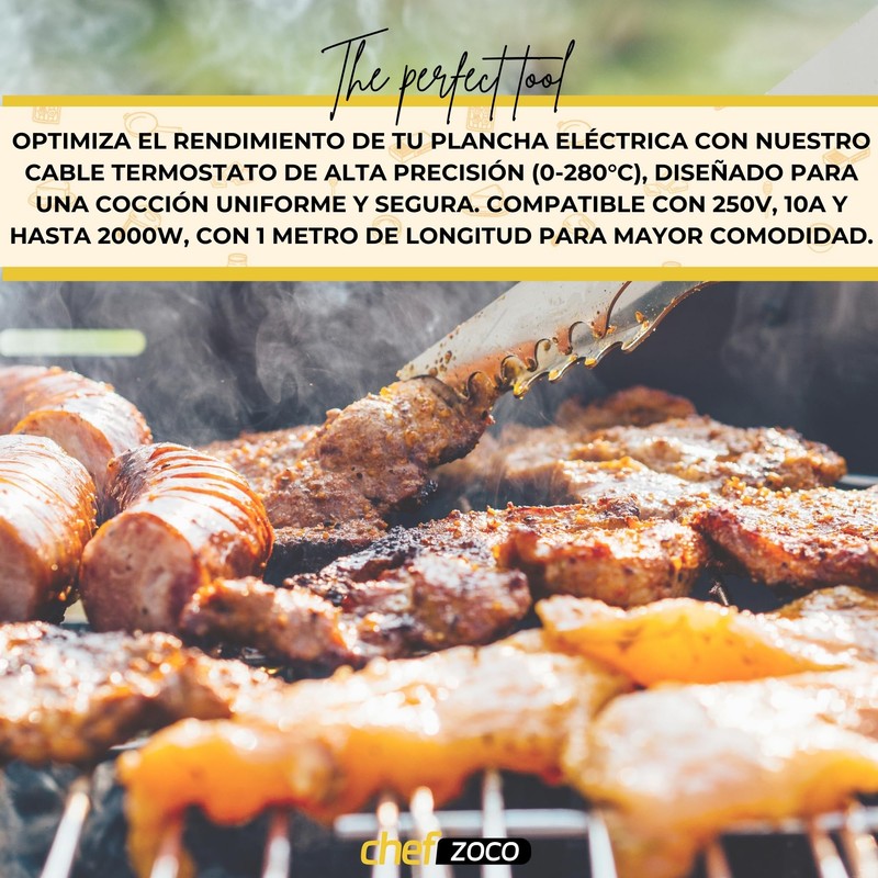 CHEFZOCO Grill Plate Cable, Thermostatic Cable for Electric Grill, Thermostat