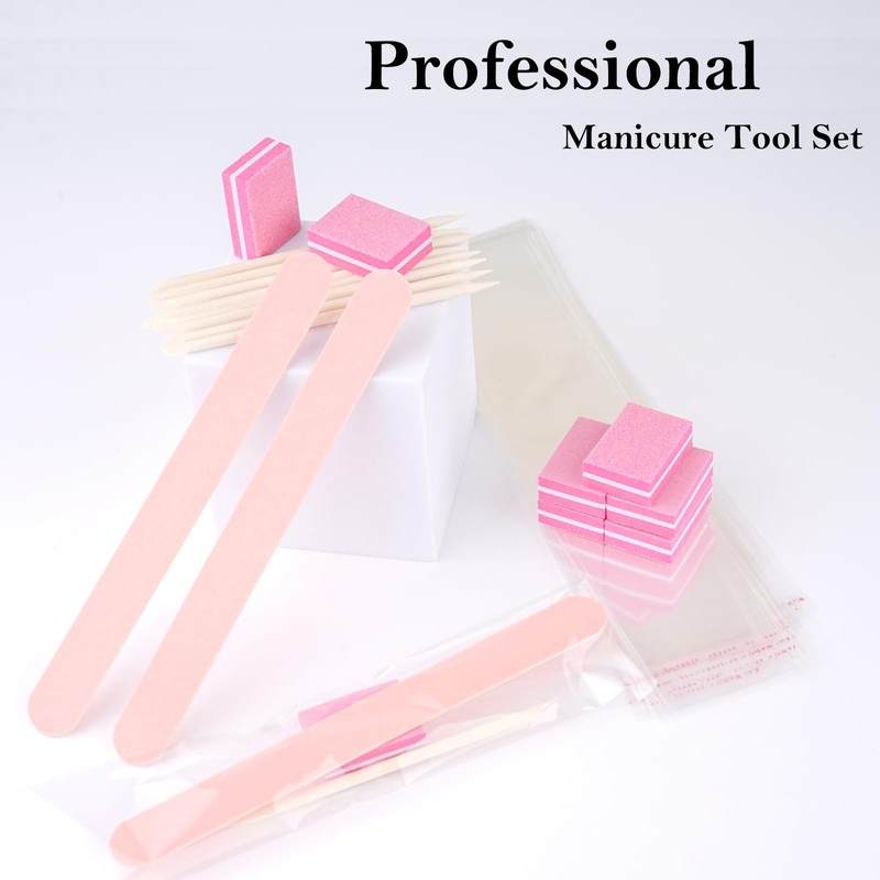 Disposable Manicure Kit - 50pc Set, Includes Mini Nail Buffer,