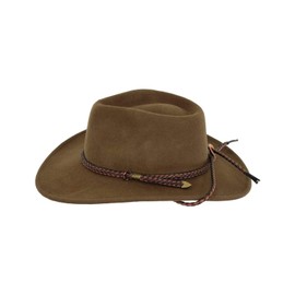 Outback Trading Company Men's Standard 1392 Broken Hill UPF 50 Water-Resistant Crushable Australian Wool Western Cowboy Hat, Brown, X-Large