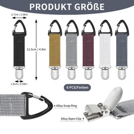 FLEXNOVA Hat Clip Holder 6 Colours Portable Cap Clip Elastic Hat Holder Clip for Travel Handbag Metal Hat Clip for Travel Hat Holder Bag Clip on Bag for Outdoor Handbag Backpack Travel Bag